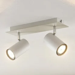 Lindby plafondspot Joffrey, 31 cm, 2-lamps, wit, GU10