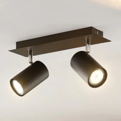 Lindby plafondspot Joffrey, 31 cm, 2-lamps, zwart, GU10