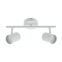 Lindby plafondspot Jorell, wit, 32 cm, 2-lamps, metaal, GU10