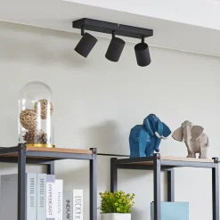 Lindby plafondspot Jorell, 35 cm, zwart, 3-lamps, metaal