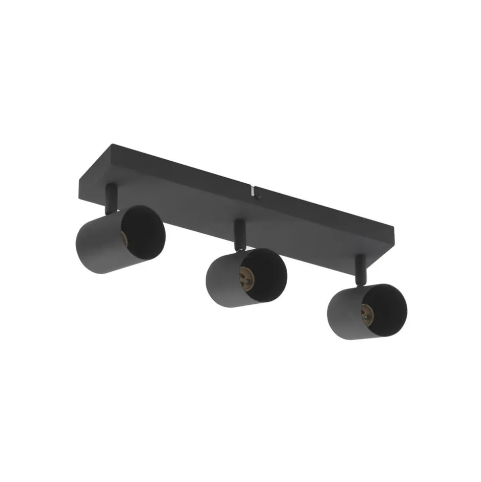 Lindby plafondspot Jorell, 35 cm, zwart, 3-lamps, metaal