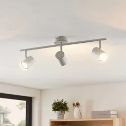 Lindby plafondspot Jorell, wit, 55 cm, 3-lamps, metaal, GU10