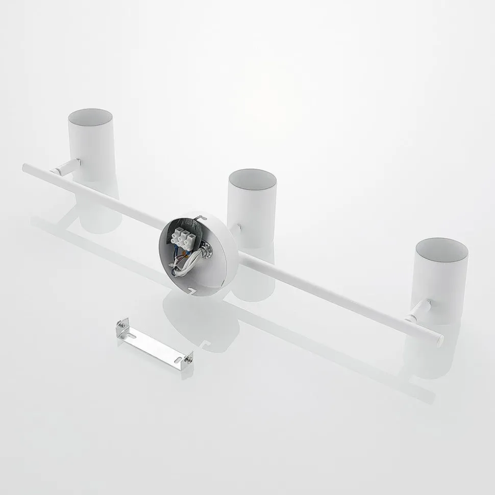 Lindby plafondspot Jorell, wit, 55 cm, 3-lamps, metaal, GU10