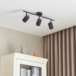 Lindby plafondspot Jorell, zwart, 51 cm, 3-lamps, GU10