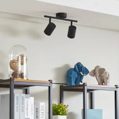 Lindby plafondspot Jorell, zwart, 31 cm, 2-lamps, GU10