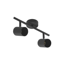 Lindby plafondspot Jorell, zwart, 31 cm, 2-lamps, GU10