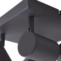 Lindby plafondspot Jorell, zwart, 20 cm, 4-lamps.