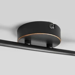 Lindby plafondspot Leonor, 4-lamps, zwart, metaal, 78 cm