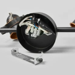 Lindby plafondspot Leonor, 4-lamps, zwart, metaal, 78 cm