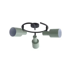 Lindby plafondspot Ovelia, groen/zwart, 3-lamps, E27