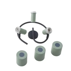 Lindby plafondspot Ovelia, groen/zwart, 3-lamps, E27