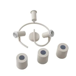 Lindby plafondspot Ovelia, beige, 3-lamps, metaal, E27