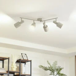Lindby plafondspot Ovelia, beige, 80 cm, 4-lamps, E27