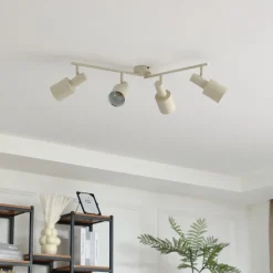 Lindby plafondspot Ovelia, beige, 80 cm, 4-lamps, E27