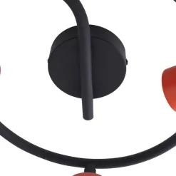 Lindby plafondspot Ovelia, oranje/zwart, 3-lamps, E27