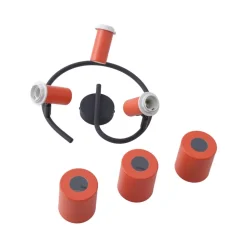 Lindby plafondspot Ovelia, oranje/zwart, 3-lamps, E27