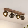 Lindby plafondspot Rubinjo, 62 cm, 4-lamps, hout, GU10