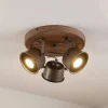 Lindby plafondspot Rubinjo, Ø 31 cm, 3-lamps, hout, GU10