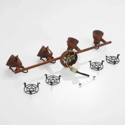 Lindby plafondspot Scabra, 63 cm, roestbruin, 4-lamps, metaal