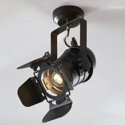 Lindby plafondspot Tilen, 1-lamp, zwart, metaal, 38cm