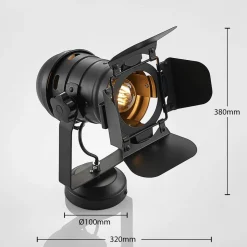 Lindby plafondspot Tilen, 1-lamp, zwart, metaal, 38cm