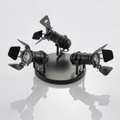 Lindby plafondspot Tilen, 3-lamps, zwart, metaal, Ø 54cm