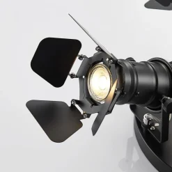 Lindby plafondspot Tilen, 3-lamps, zwart, metaal, Ø 54cm