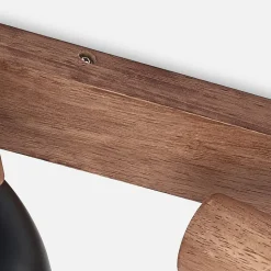 Lindby plafondspot Tonja, 3-lamps, 55 cm, hout, staal