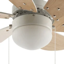 Lindby plafondventilator Minja, wit, hout