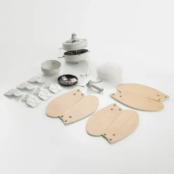 Lindby plafondventilator Minja, wit, hout