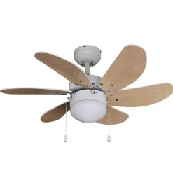 Lindby plafondventilator Minja, wit, hout