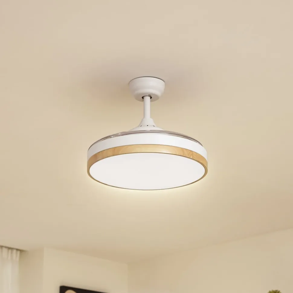 Lindby plafondventilator Oras, wit, DC, stil, Ø 107 cm