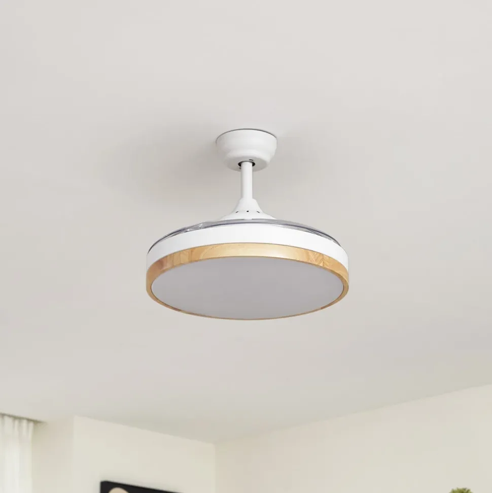 Lindby plafondventilator Oras, wit, DC, stil, Ø 107 cm