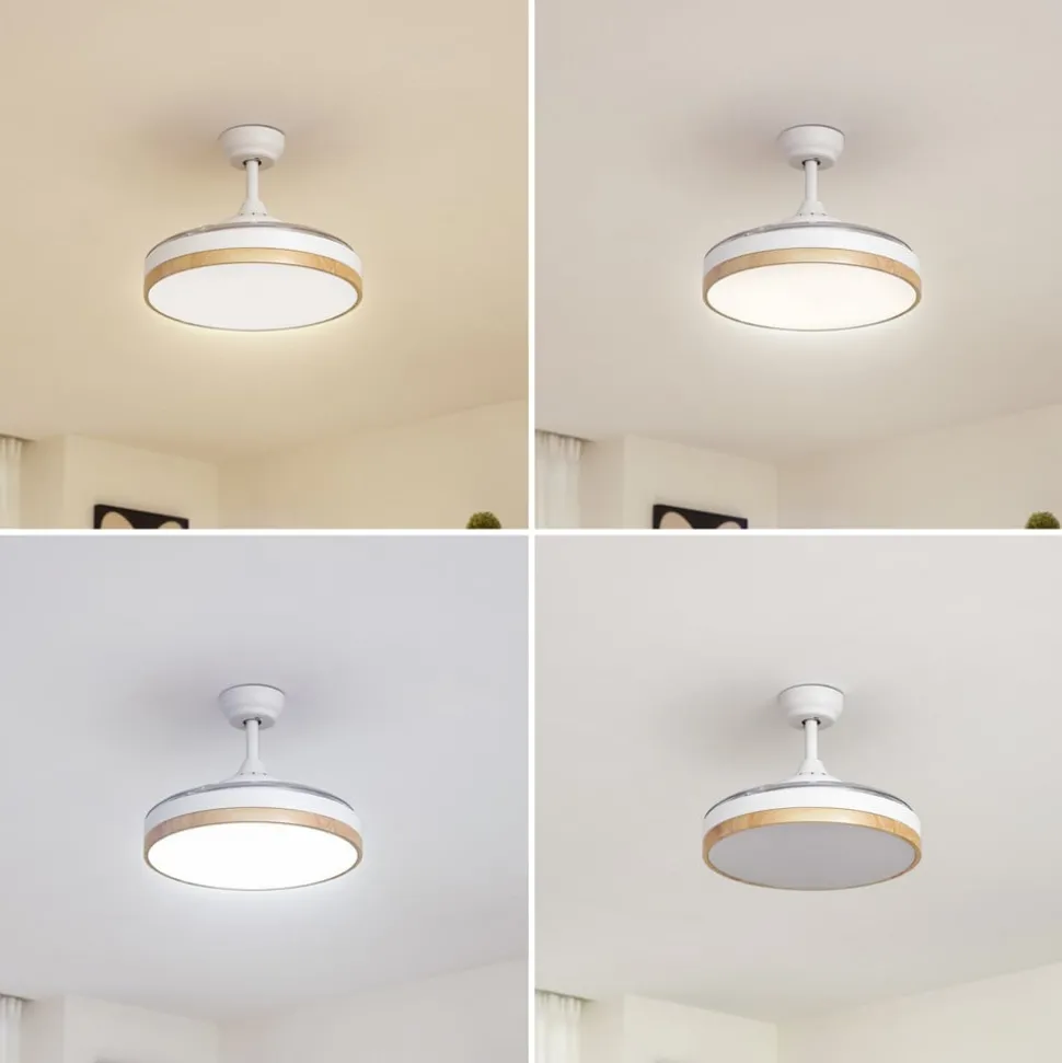 Lindby plafondventilator Oras, wit, DC, stil, Ø 107 cm