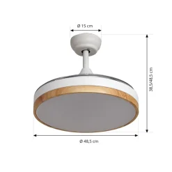 Lindby plafondventilator Oras, wit, DC, stil, Ø 107 cm