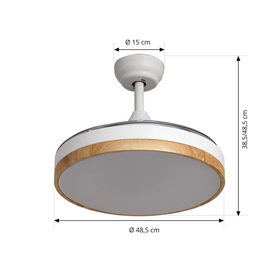Lindby plafondventilator Oras, wit, DC, stil, Ø 107 cm