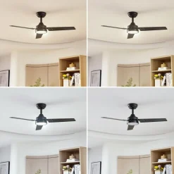 Lindby plafondventilator met verlichting Minja, zilver, stil, 78cm