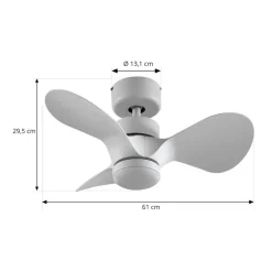 Lindby plafondventilator Enon, wit, gelijkstroommotor, stil