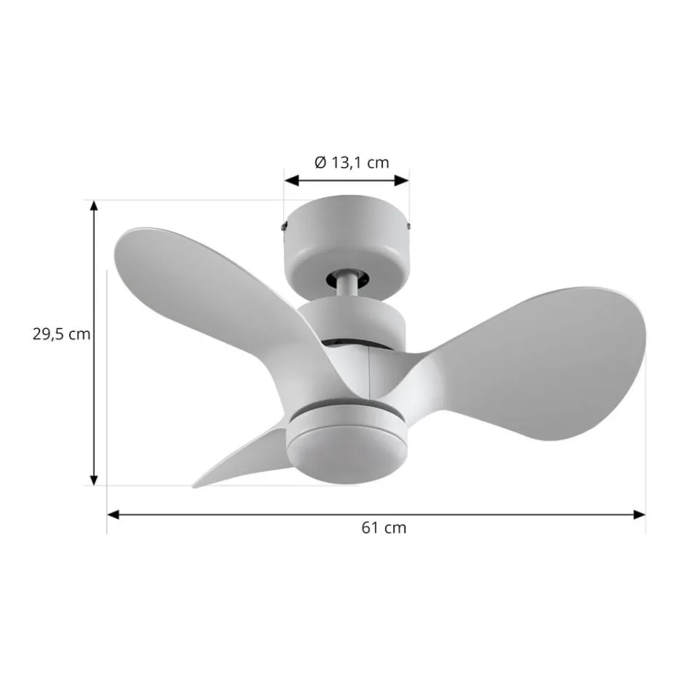 Lindby plafondventilator Enon, wit, gelijkstroommotor, stil