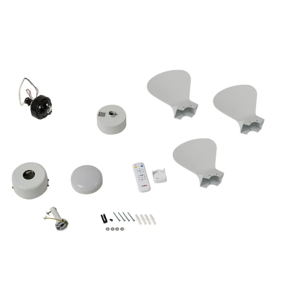 Lindby plafondventilator Enon, wit, gelijkstroommotor, stil