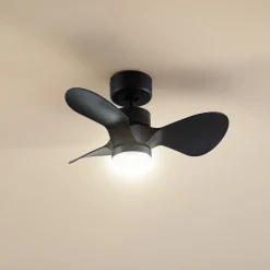 Lindby plafondventilator Enon, zwart, gelijkstroommotor, stil