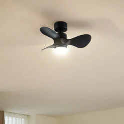 Lindby plafondventilator Enon, zwart, gelijkstroommotor, stil