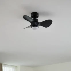 Lindby plafondventilator Enon, zwart, gelijkstroommotor, stil