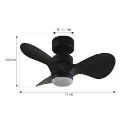 Lindby plafondventilator Enon, zwart, gelijkstroommotor, stil