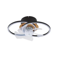 Lindby plafondventilator Lomana, zwart, stil, CCT