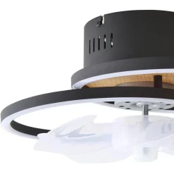 Lindby plafondventilator Lomana, zwart, stil, CCT