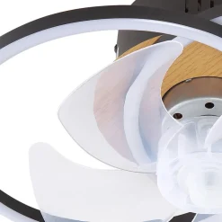 Lindby plafondventilator Lomana, zwart, stil, CCT