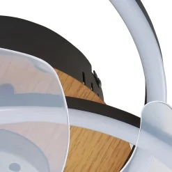 Lindby plafondventilator Lomana, zwart, stil, CCT