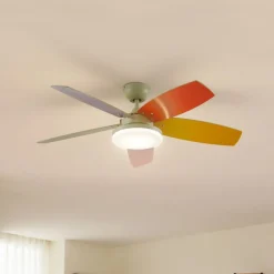 Lindby plafondventilator Jonte, hout, DC, stil, Ø 106 cm