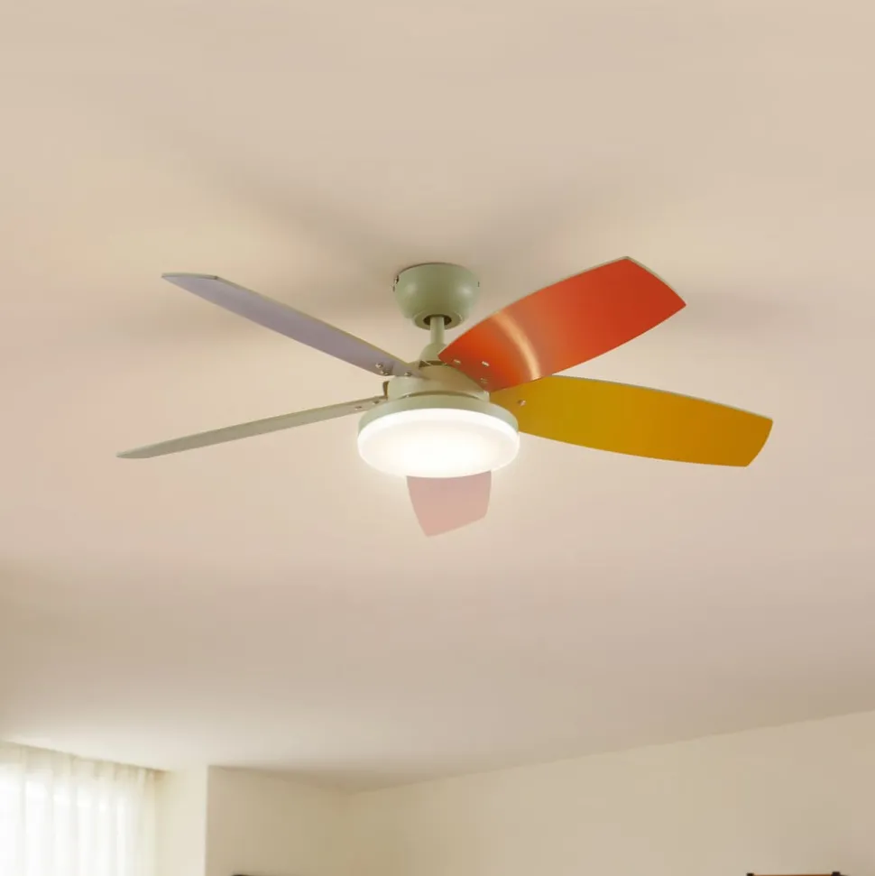 Lindby plafondventilator Jonte, hout, DC, stil, Ø 106 cm